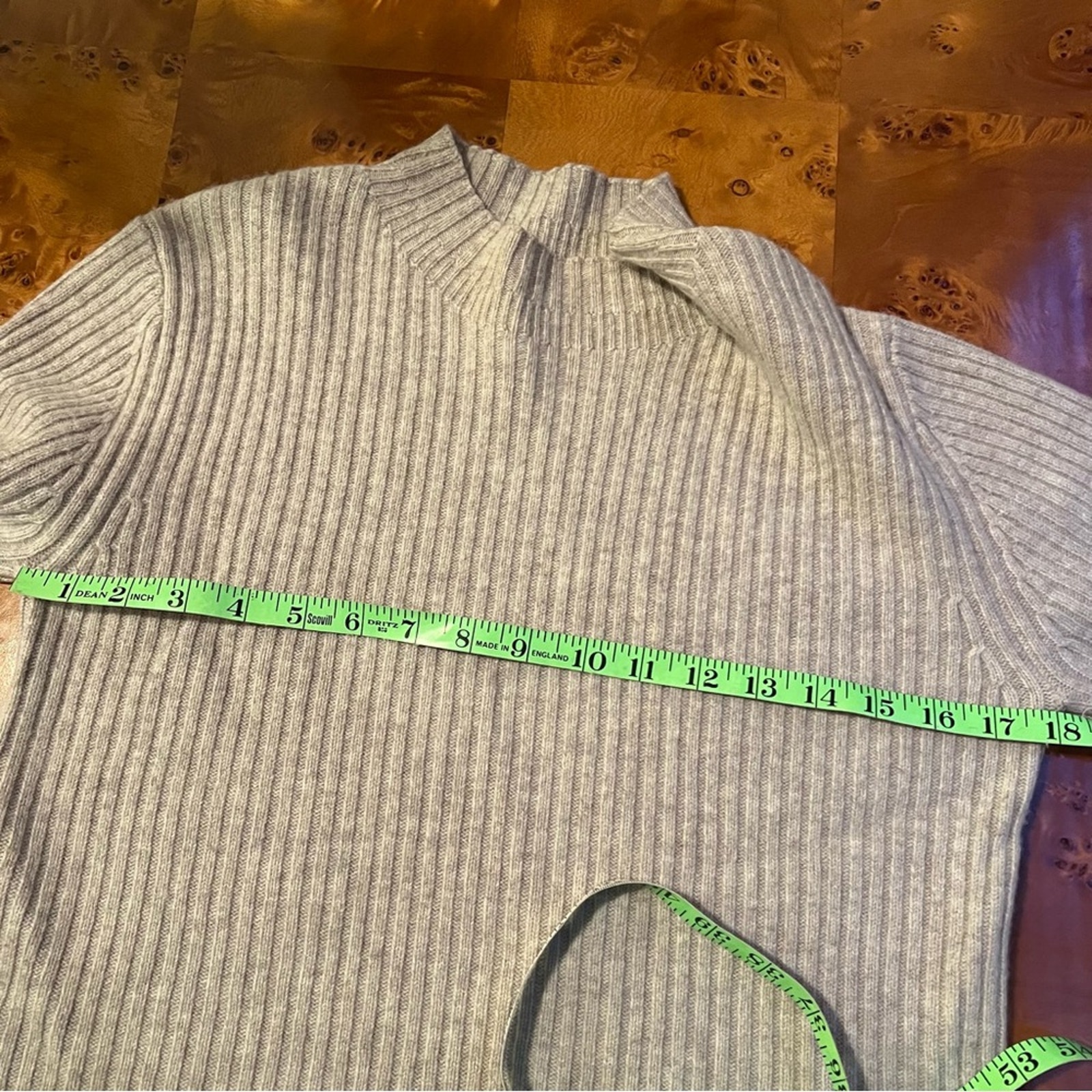Fibflx Wool Cashmere Ribbed Mockneck Sweater — image 7 of 8